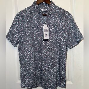 Original Penguin NWT "Ditsy" Floral Print Short-Sleeve Button-Down